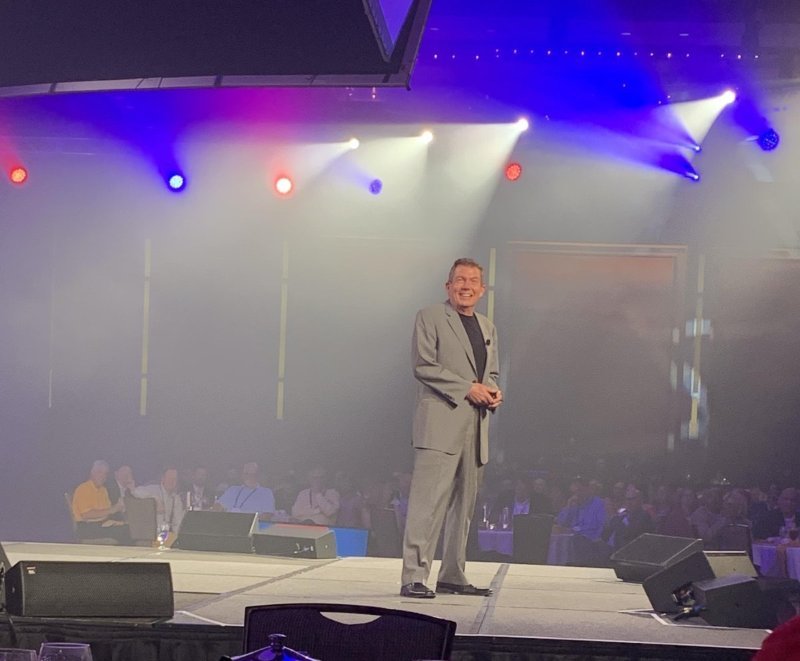 Terry L. Fossum keynoting a ballroom audience